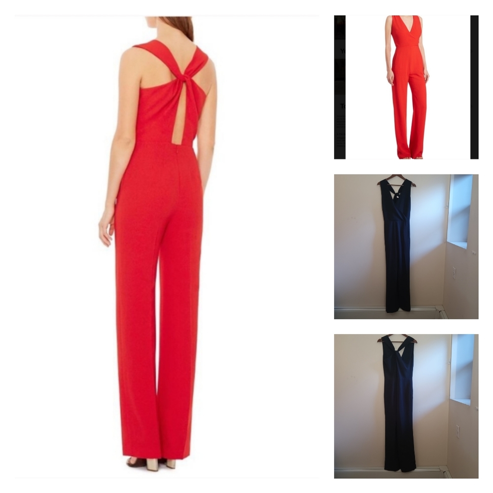 NWOT TORY BURCH Crepe Jumpsuit Twisted Detailed Back Size 6.